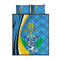 Custom Saint Lucia Football Quilt Bed Set Sporty Pattern