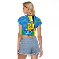 Custom Saint Lucia Football Raglan Cropped T Shirt Sporty Pattern