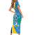 Custom Saint Lucia Football Short Sleeve Bodycon Dress Sporty Pattern