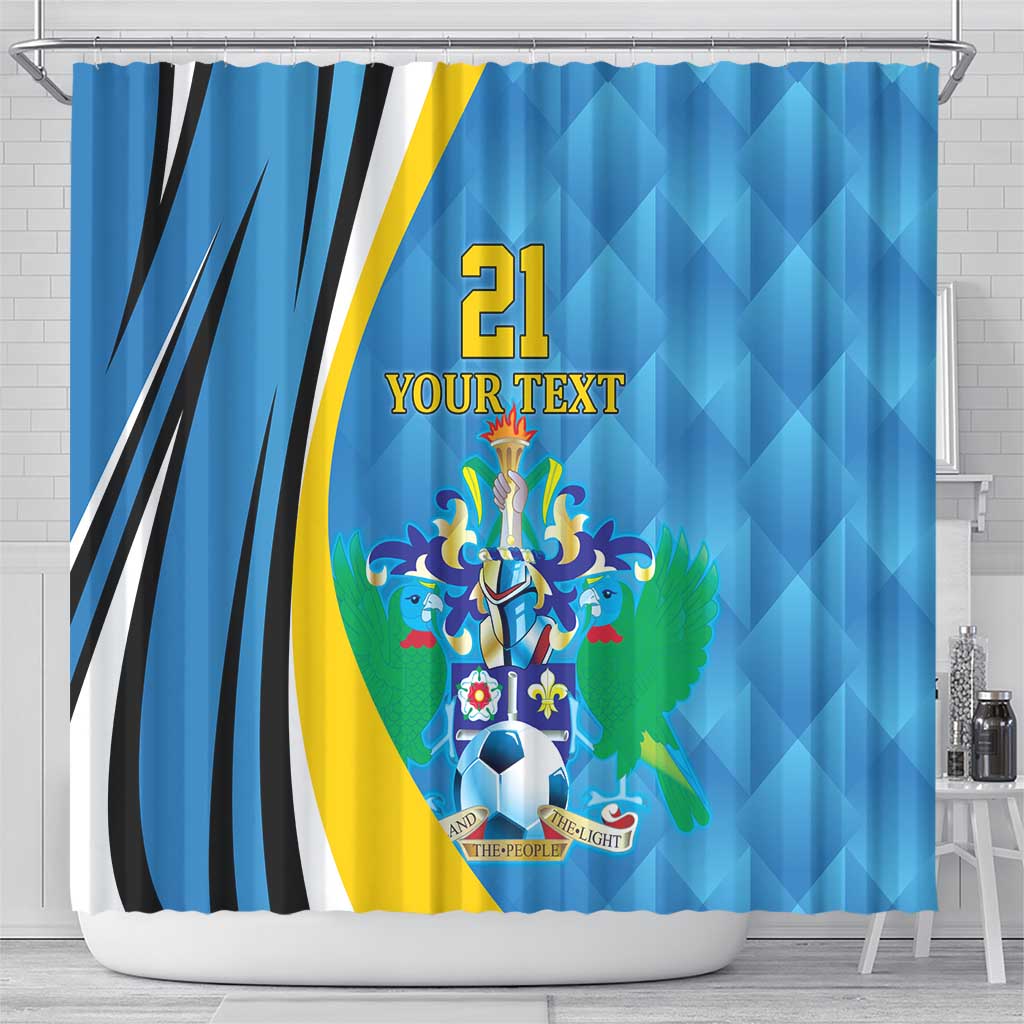 Custom Saint Lucia Football Shower Curtain Sporty Pattern