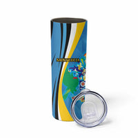 Custom Saint Lucia Football Skinny Tumbler Sporty Pattern