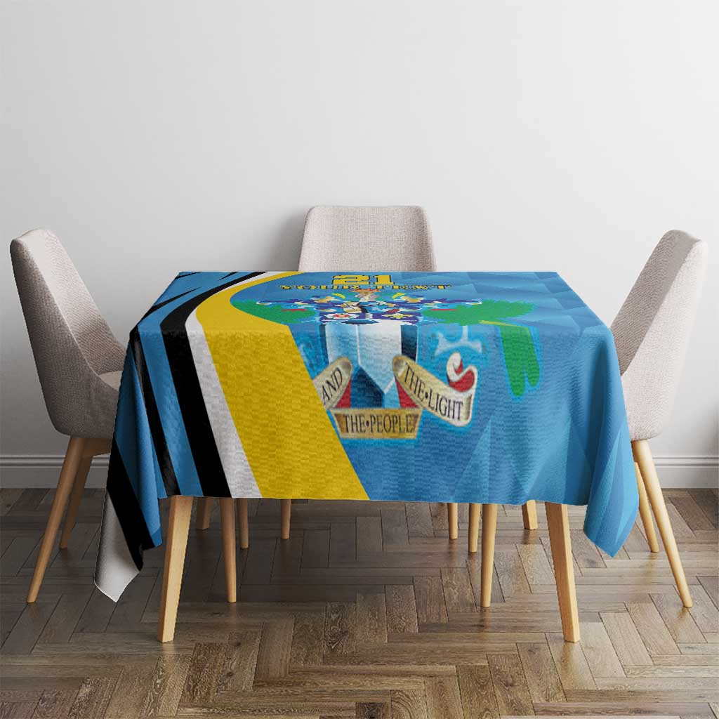 Custom Saint Lucia Football Tablecloth Sporty Pattern