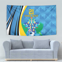 Custom Saint Lucia Football Tapestry Sporty Pattern