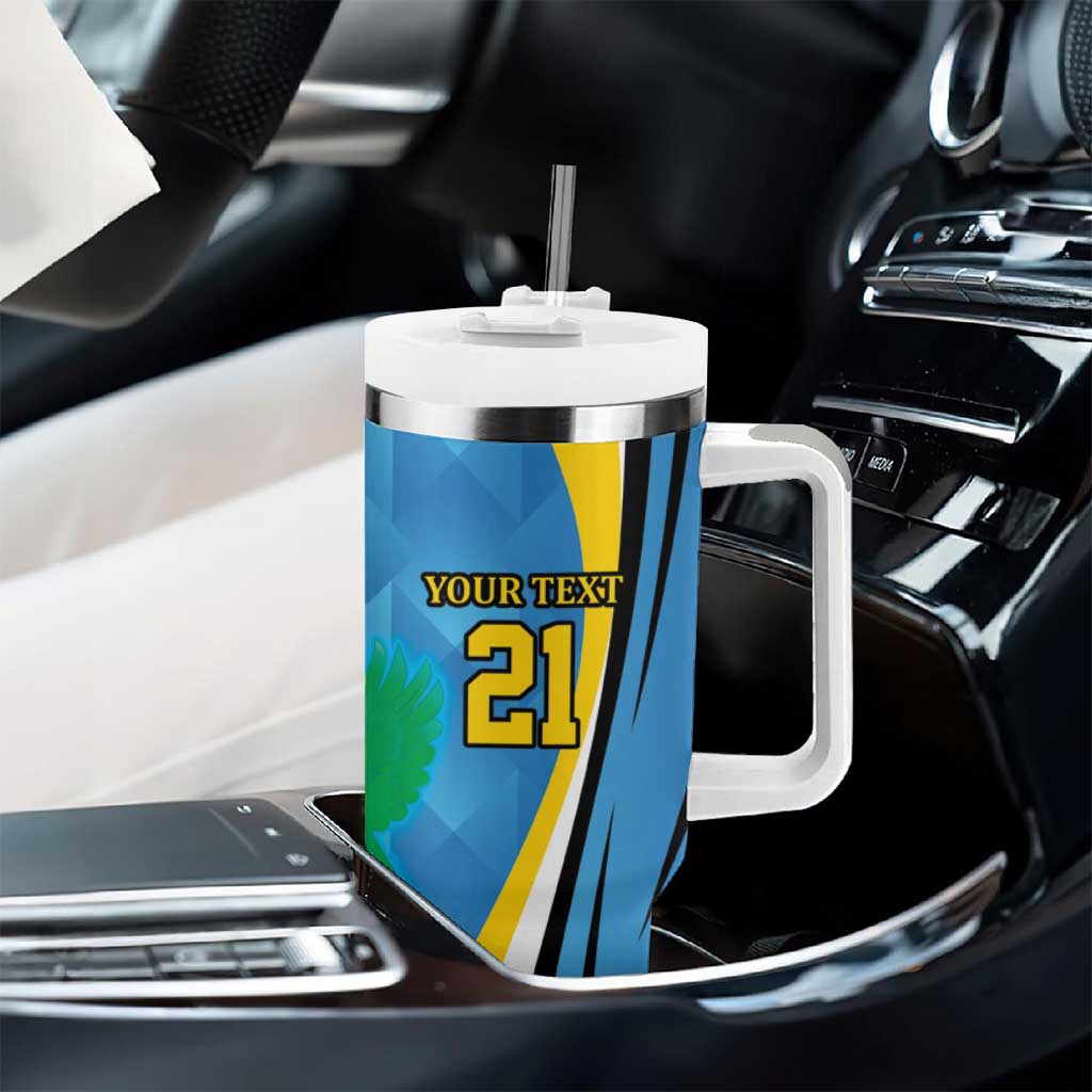 Custom Saint Lucia Football Tumbler With Handle Sporty Pattern