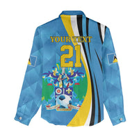 Custom Saint Lucia Football Women Casual Shirt Sporty Pattern