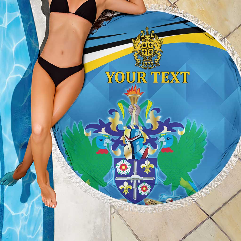 Personalized Saint Lucia Independence Day Beach Blanket Since 1979
