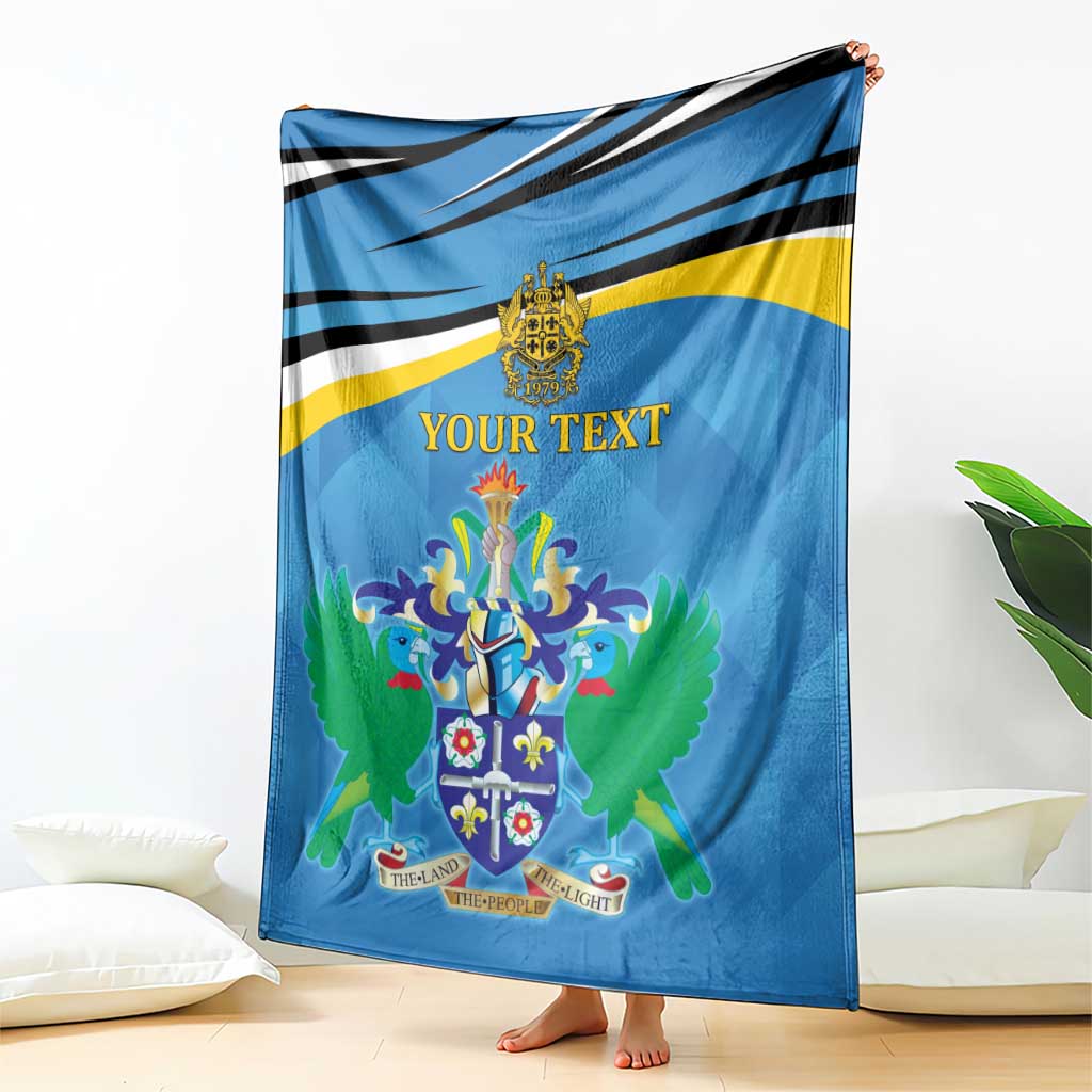 Personalized Saint Lucia Independence Day Blanket Since 1979