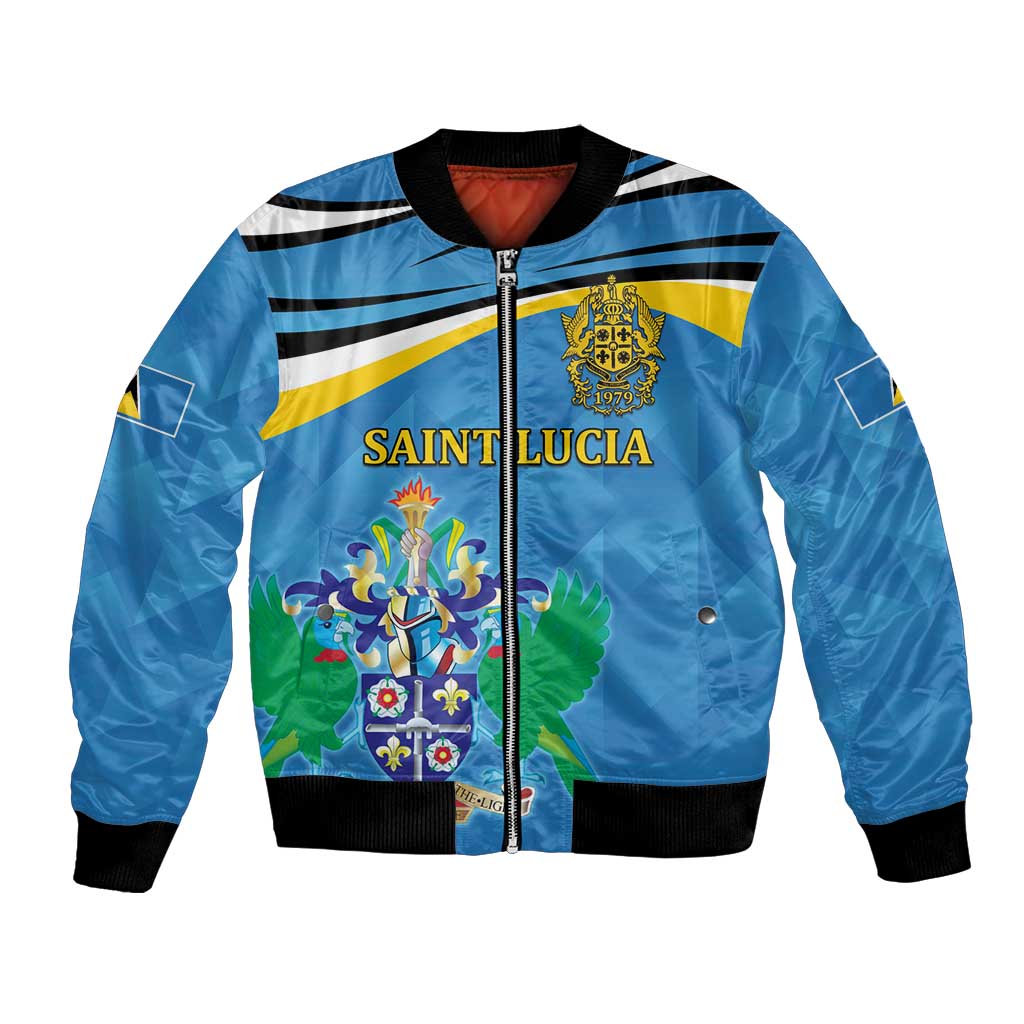 Personalized Saint Lucia Independence Day Bomber Jacket Since 1979