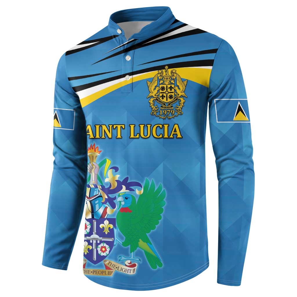 Personalized Saint Lucia Independence Day Button Sweatshirt Since 1979