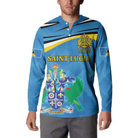 Personalized Saint Lucia Independence Day Button Sweatshirt Since 1979