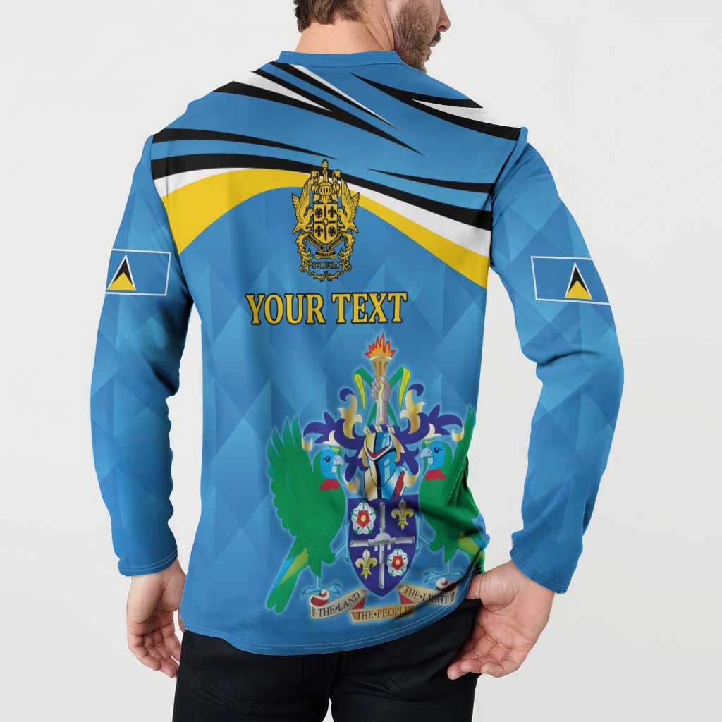 Personalized Saint Lucia Independence Day Button Sweatshirt Since 1979