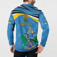 Personalized Saint Lucia Independence Day Button Sweatshirt Since 1979