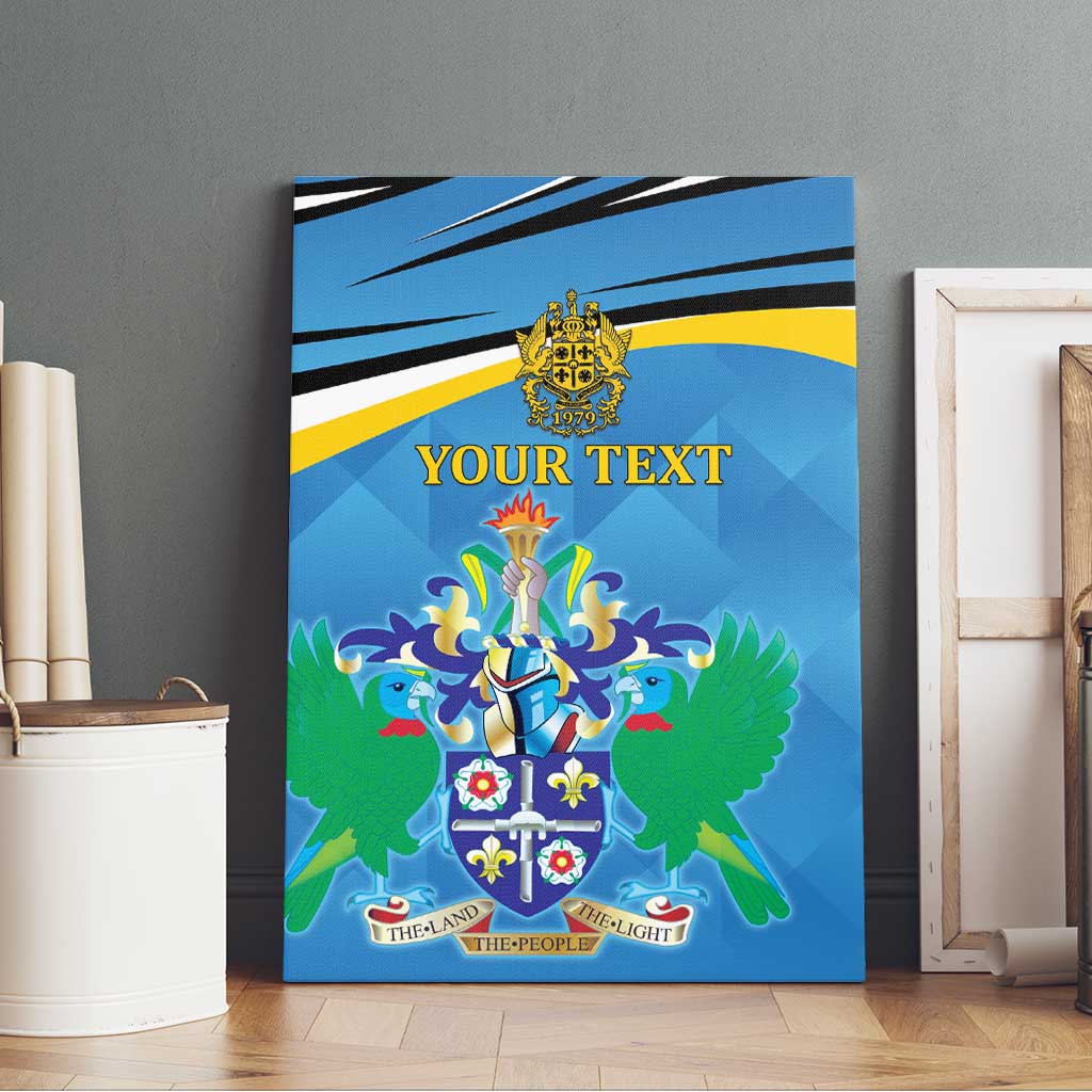 Personalized Saint Lucia Independence Day Canvas Wall Art Since 1979