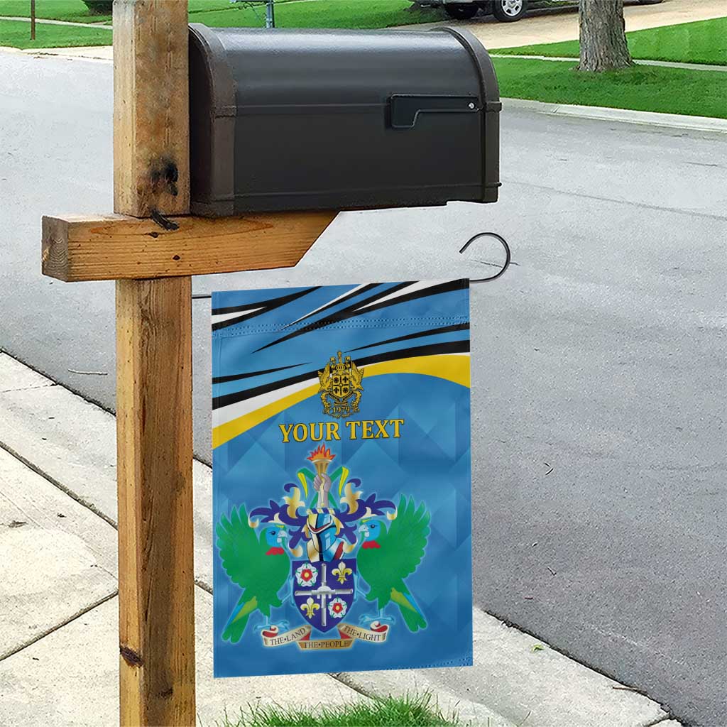 Personalized Saint Lucia Independence Day Garden Flag Since 1979