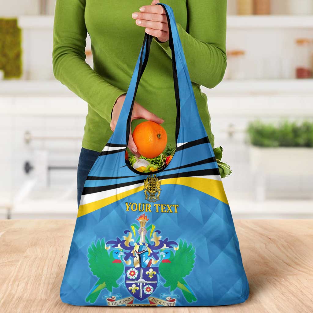 Personalized Saint Lucia Independence Day Grocery Bag Since 1979