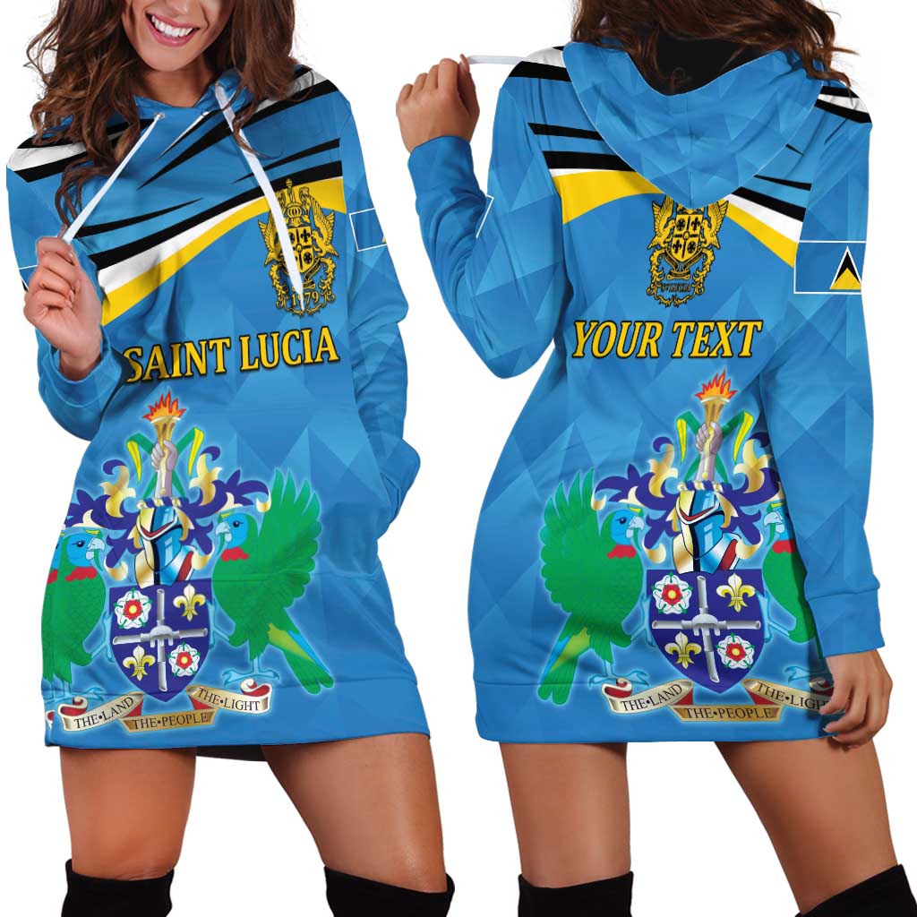 Personalized Saint Lucia Independence Day Hoodie Dress Since 1979