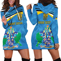 Personalized Saint Lucia Independence Day Hoodie Dress Since 1979