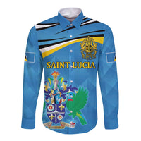 Personalized Saint Lucia Independence Day Long Sleeve Button Shirt Since 1979