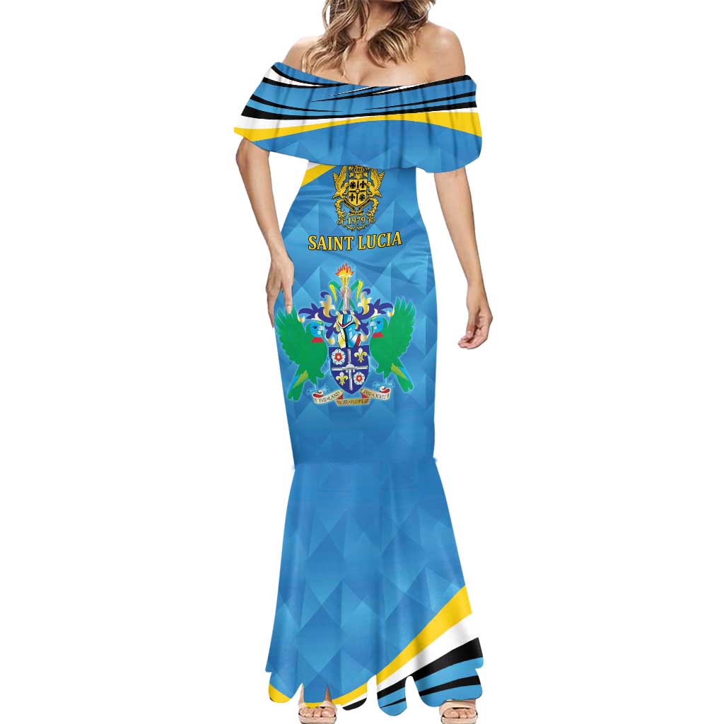 Personalized Saint Lucia Independence Day Mermaid Dress Since 1979