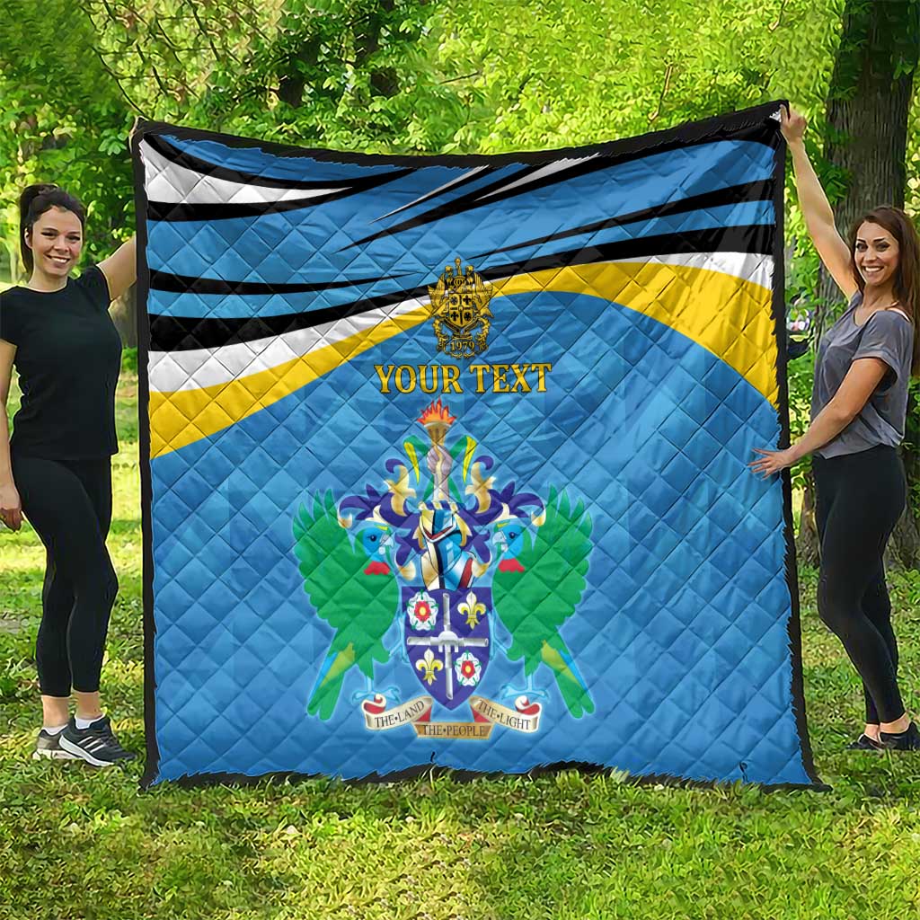 Personalized Saint Lucia Independence Day Quilt Since 1979