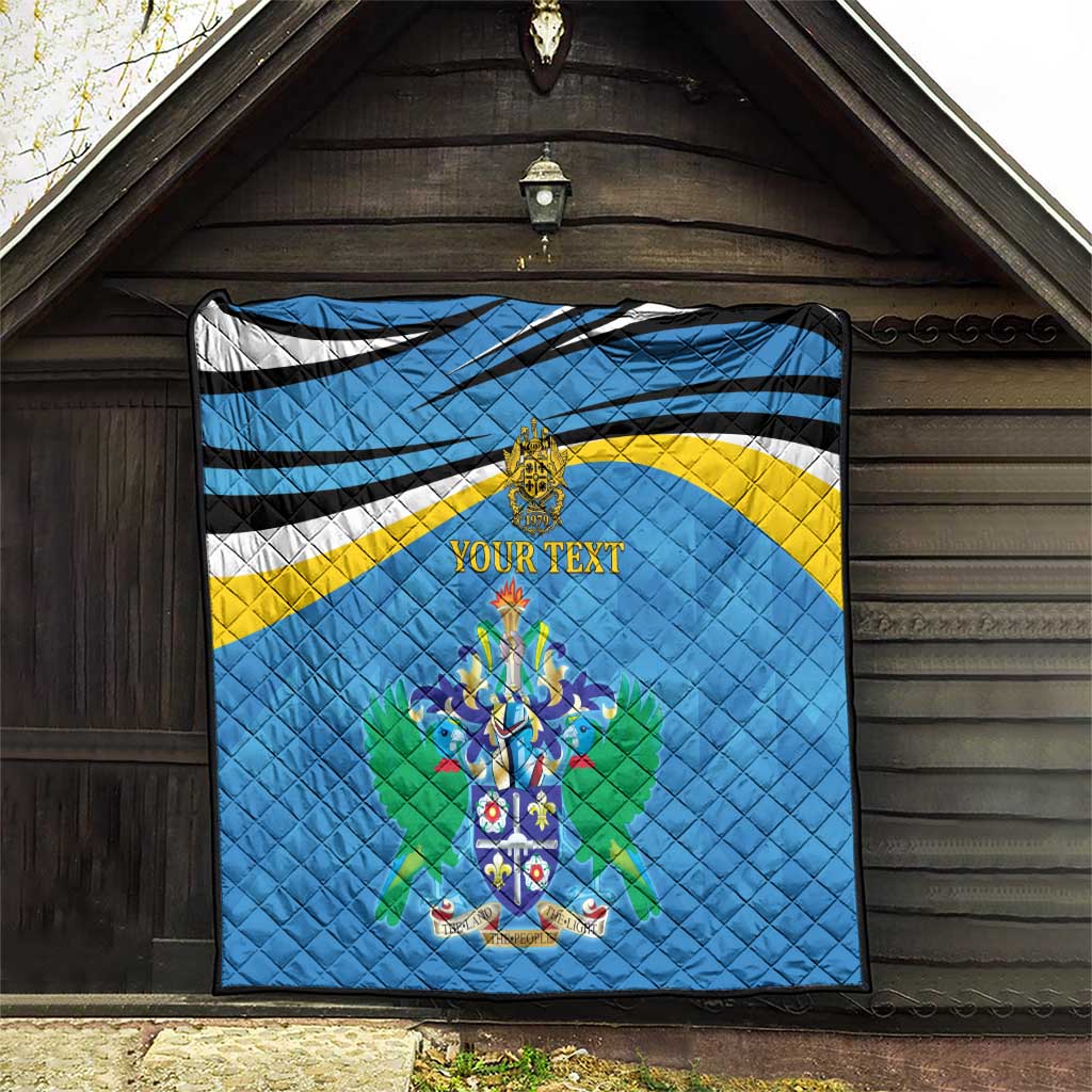Personalized Saint Lucia Independence Day Quilt Since 1979