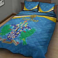 Personalized Saint Lucia Independence Day Quilt Bed Set Since 1979