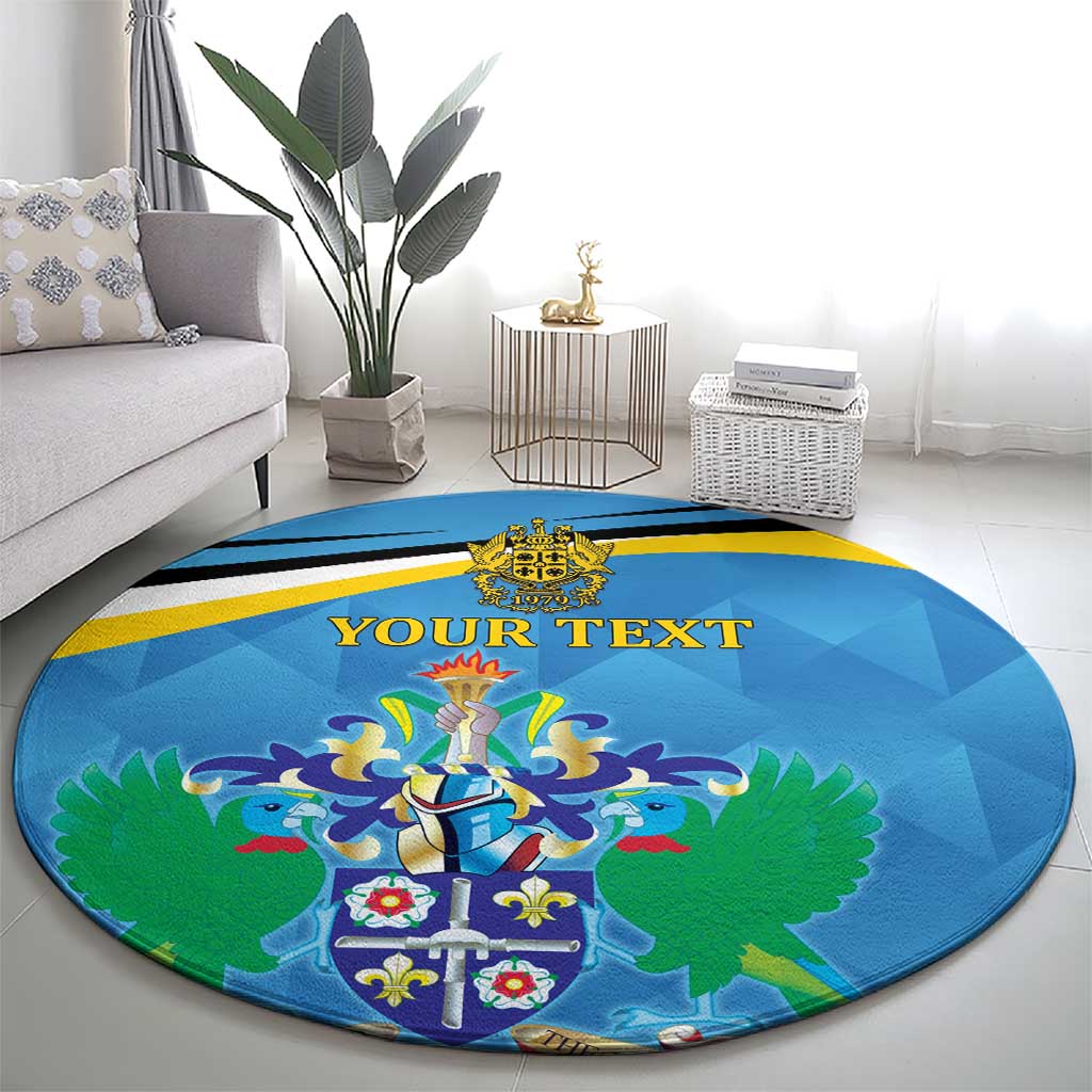 Personalized Saint Lucia Independence Day Round Carpet Since 1979
