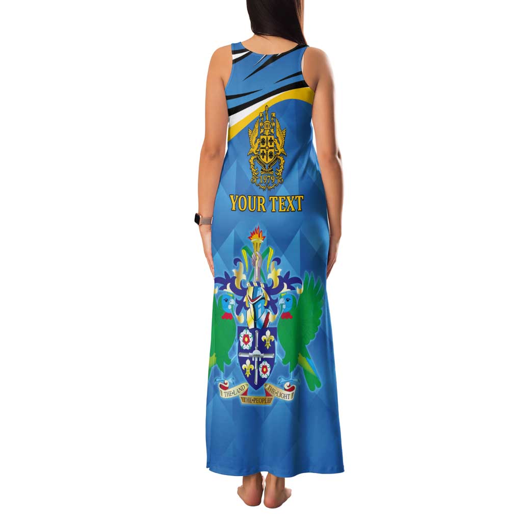 Personalized Saint Lucia Independence Day Tank Maxi Dress Since 1979