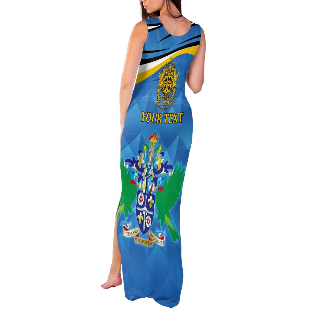 Personalized Saint Lucia Independence Day Tank Maxi Dress Since 1979