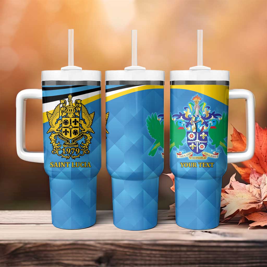 Personalized Saint Lucia Independence Day Tumbler With Handle Since 1979