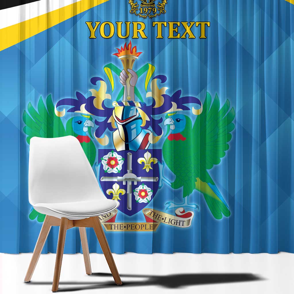 Personalized Saint Lucia Independence Day Window Curtain Since 1979