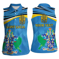 Personalized Saint Lucia Independence Day Women Sleeveless Polo Shirt Since 1979