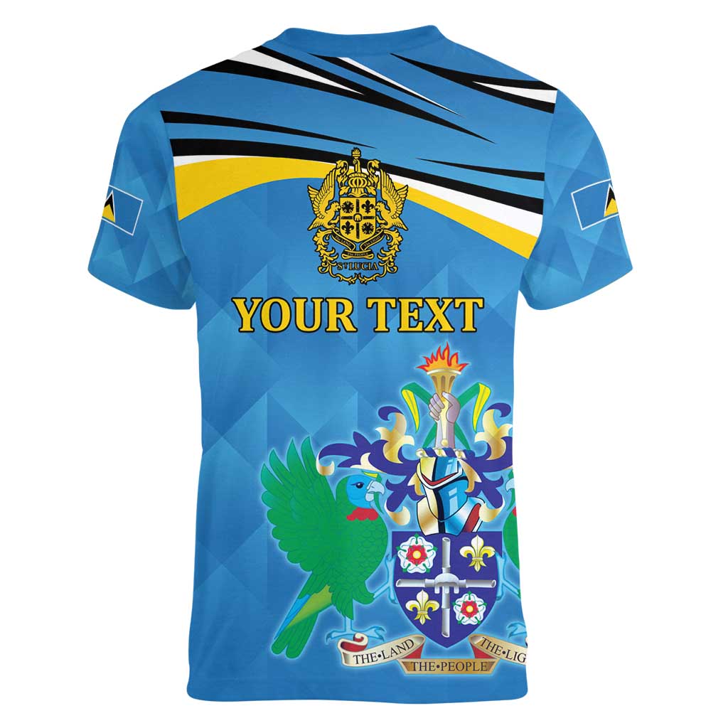 Personalized Saint Lucia Independence Day Women V-Neck T-Shirt Since 1979