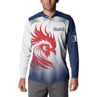 Custom France Rugby Button Sweatshirt Summer Paris 2024 LT9 - Wonder Print Shop