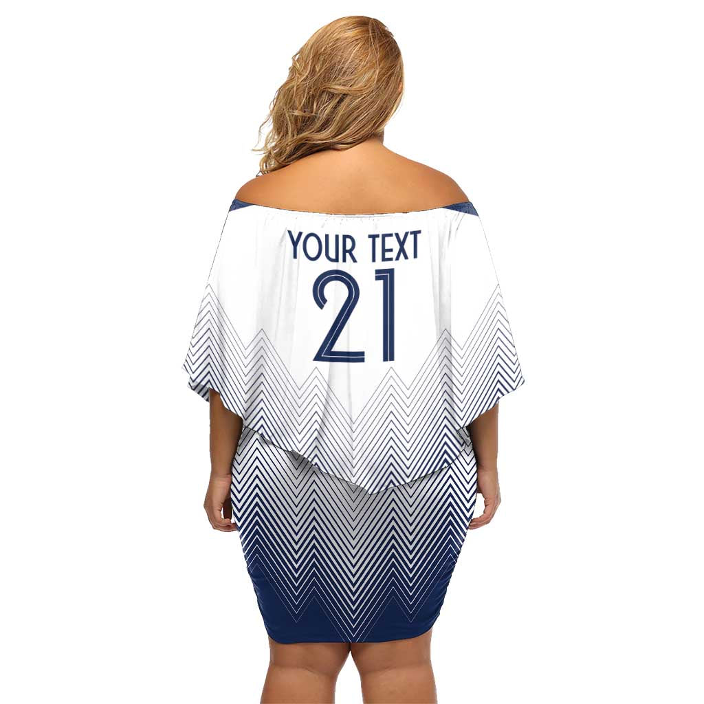 Custom France Rugby Family Matching Off Shoulder Short Dress and Hawaiian Shirt Summer Paris 2024 LT9 - Wonder Print Shop