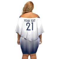 Custom France Rugby Family Matching Off Shoulder Short Dress and Hawaiian Shirt Summer Paris 2024 LT9 - Wonder Print Shop