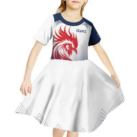 Custom France Rugby Kid Short Sleeve Dress Summer Paris 2024 - Wonder Print Shop