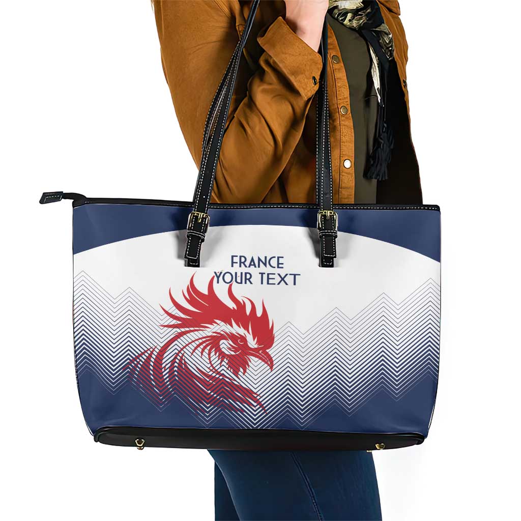 Custom France Rugby Leather Tote Bag Summer Paris 2024 - Wonder Print Shop