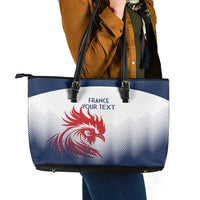 Custom France Rugby Leather Tote Bag Summer Paris 2024 - Wonder Print Shop