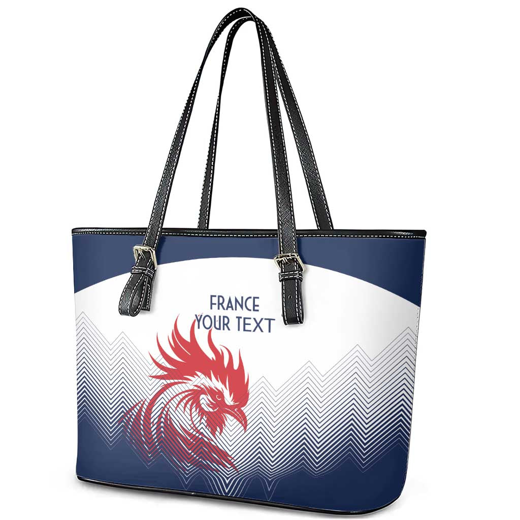 Custom France Rugby Leather Tote Bag Summer Paris 2024 - Wonder Print Shop
