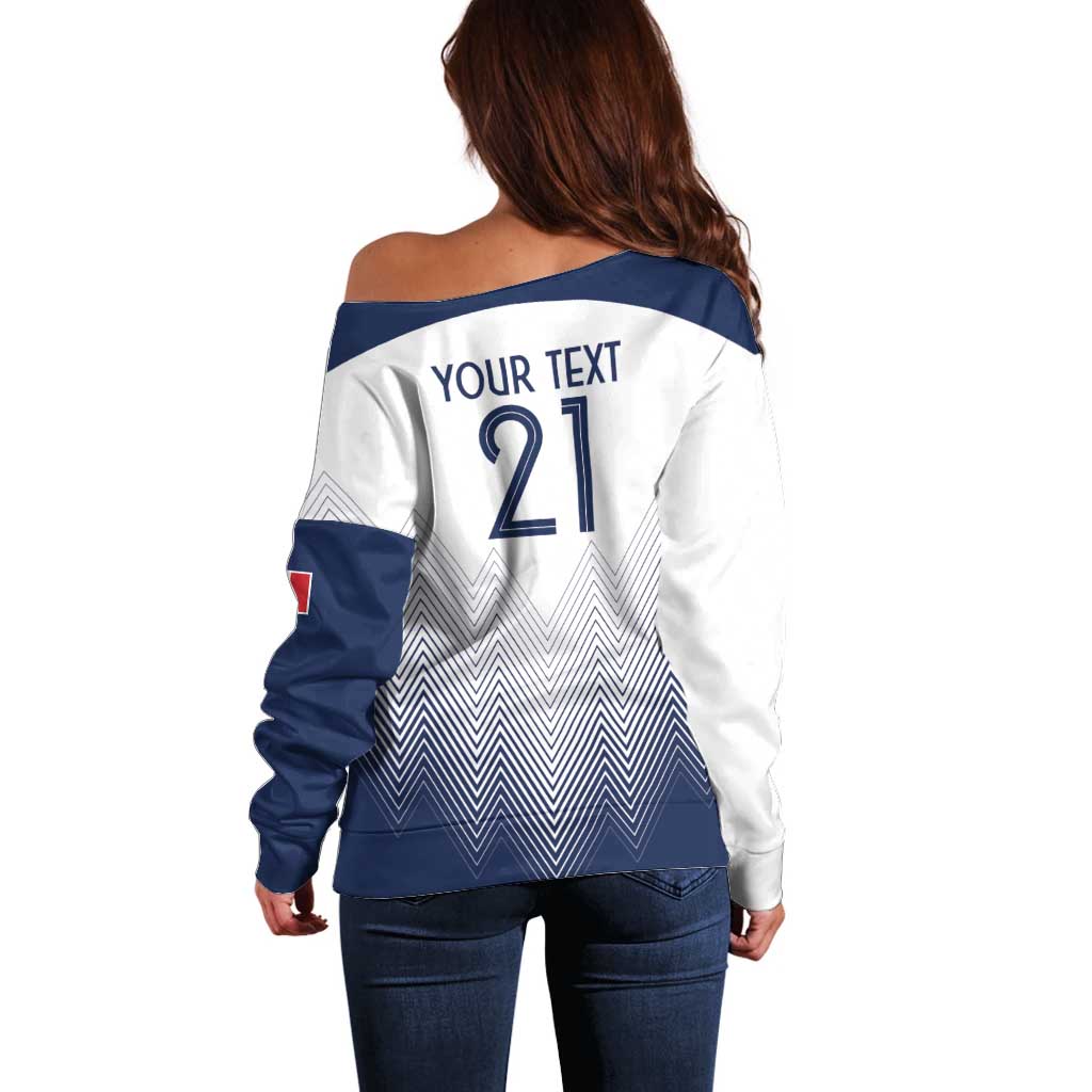 Custom France Rugby Off Shoulder Sweater Summer Paris 2024 - Wonder Print Shop