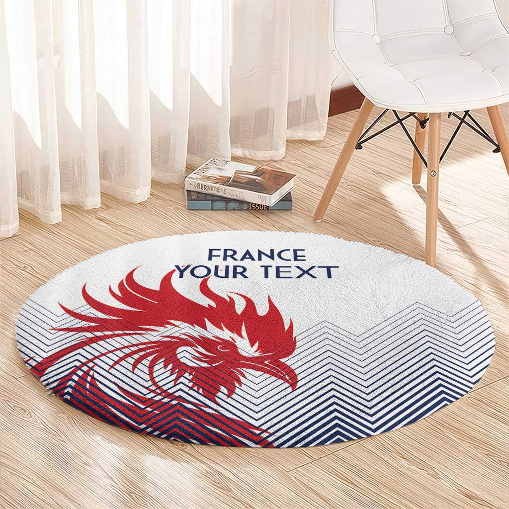 Custom France Rugby Round Carpet Summer Paris 2024