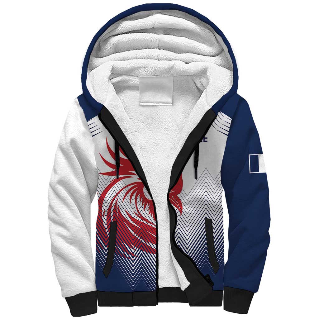 Custom France Rugby Sherpa Hoodie Summer Paris 2024 - Wonder Print Shop