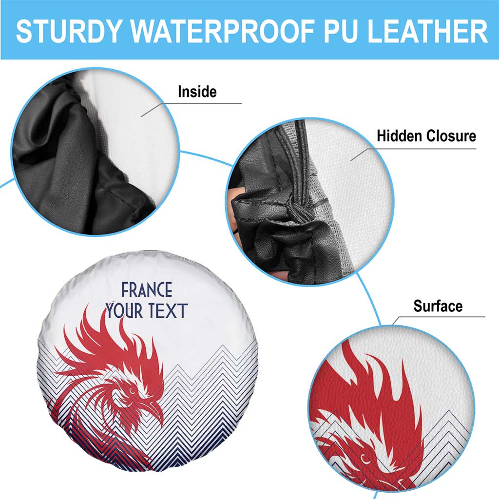 Custom France Rugby Spare Tire Cover Summer Paris 2024 - Wonder Print Shop