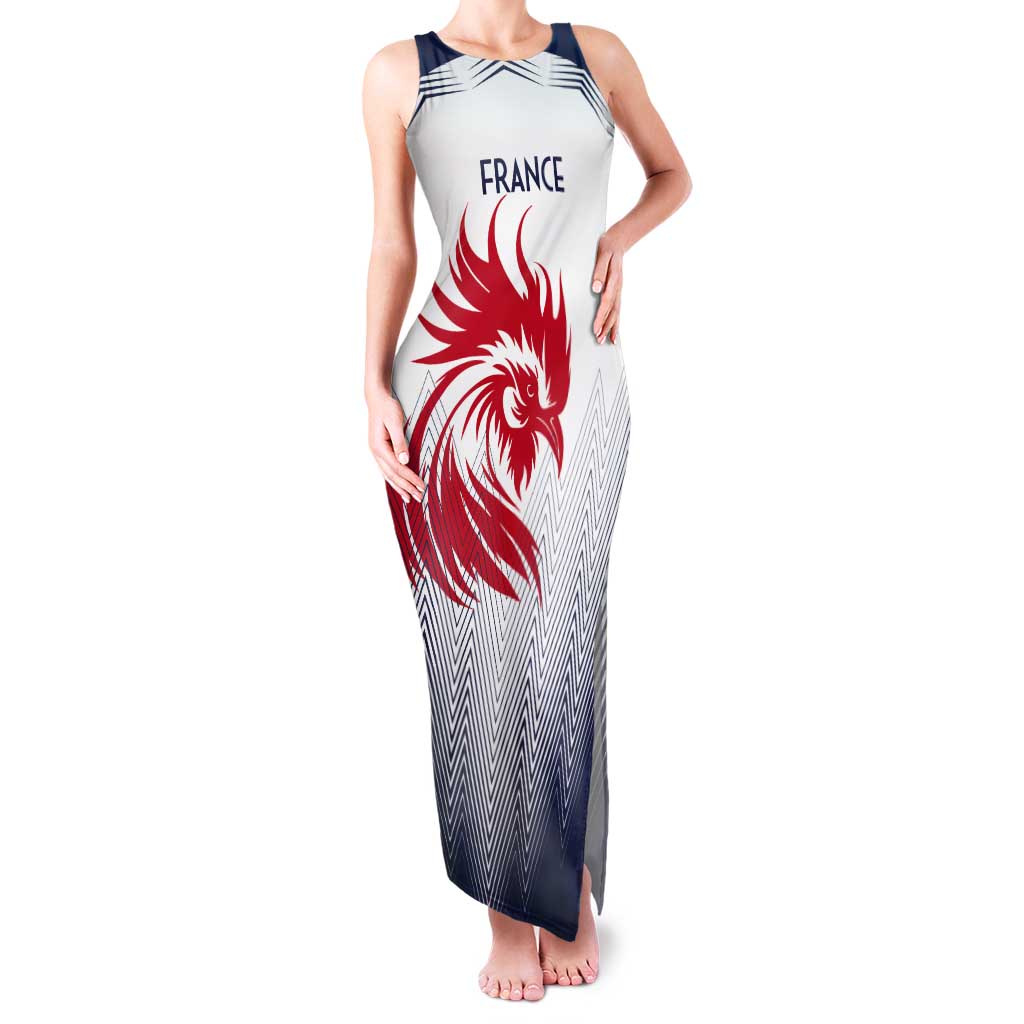 Custom France Rugby Tank Maxi Dress Summer Paris 2024 - Wonder Print Shop