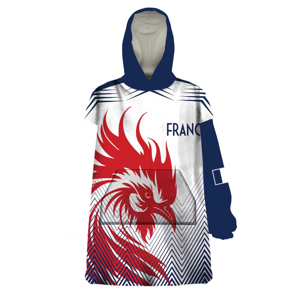 Custom France Rugby Wearable Blanket Hoodie Summer Paris 2024 - Wonder Print Shop