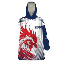 Custom France Rugby Wearable Blanket Hoodie Summer Paris 2024 - Wonder Print Shop