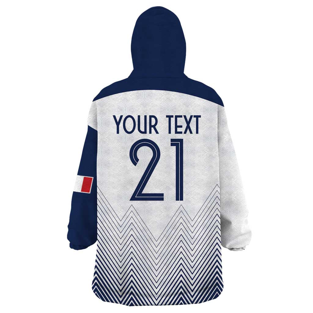 Custom France Rugby Wearable Blanket Hoodie Summer Paris 2024 - Wonder Print Shop