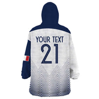 Custom France Rugby Wearable Blanket Hoodie Summer Paris 2024 - Wonder Print Shop