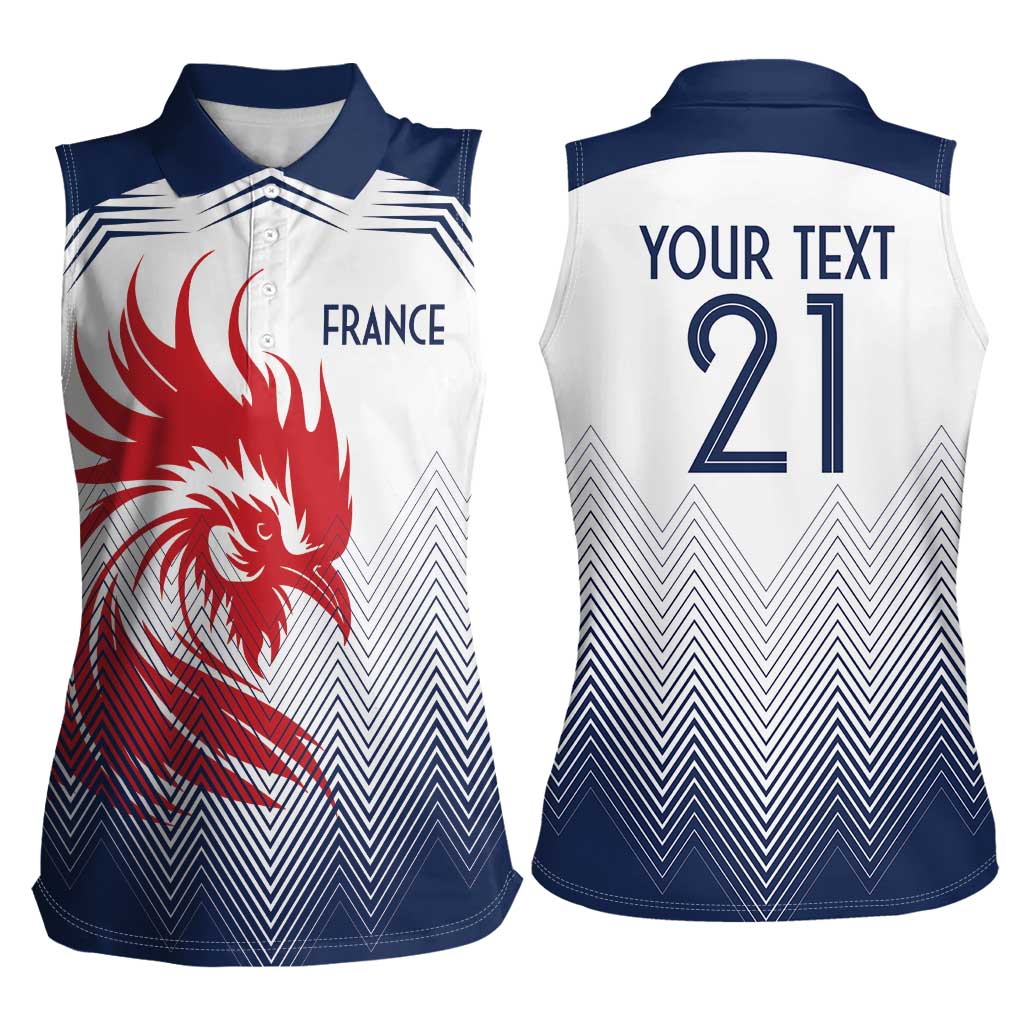 Custom France Rugby Women Sleeveless Polo Shirt Summer Paris 2024 - Wonder Print Shop